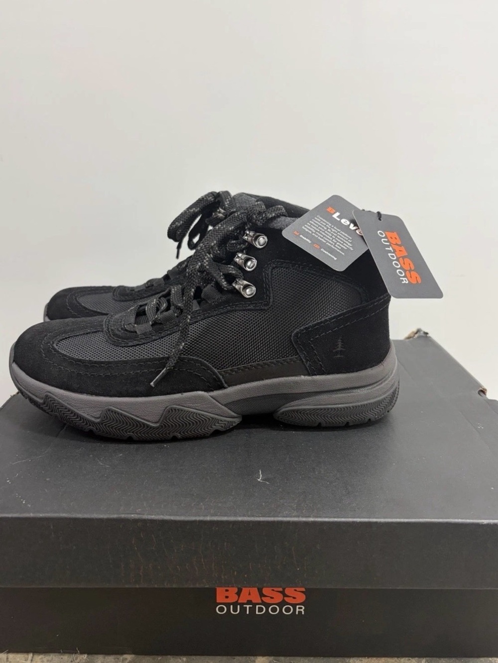 NWT BASS Outdoor Men's Black Trail Boots